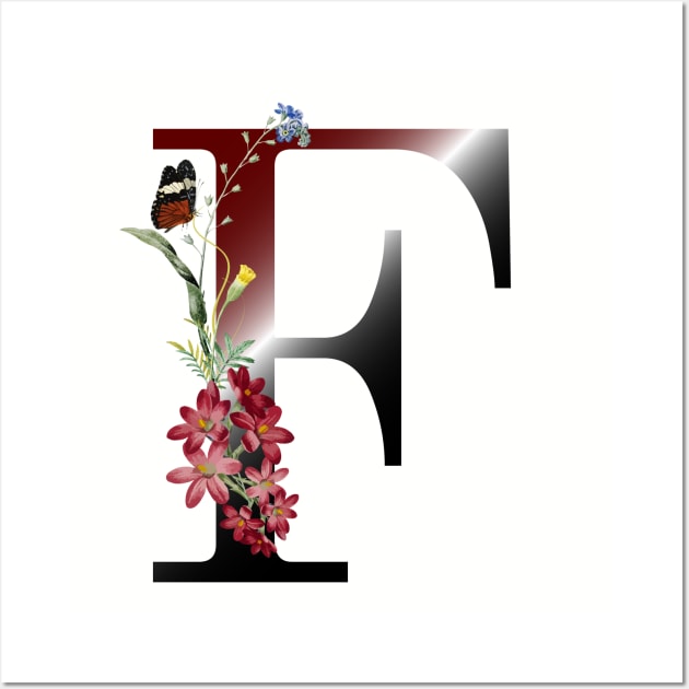 botanical monogram F Wall Art by Eric Okore